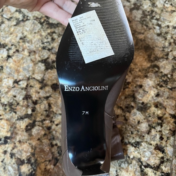 Enzo Angiolini Brown Heeled Boots 7 - Picture 6 of 7